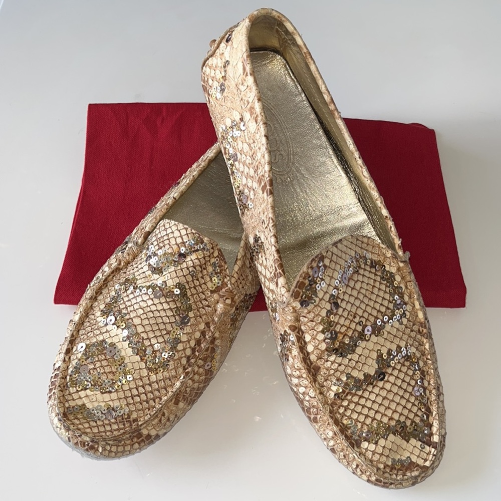 Tod’s Limited Edition ~ Brown/Cream Python With G… - image 1